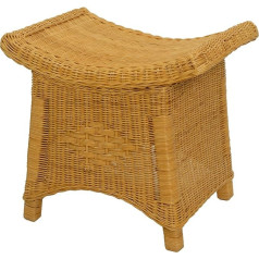 ‎Korb-Outlet Korb-Outlet Footstool с изогнутой полкой, прочный табурет / табурет из натурального ротанга (медовый)