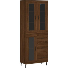 Vidaxl Highboard Brown Oak Look 69,5 x 34 x 180 cm Koka materiāls