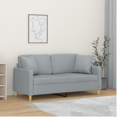 ZEYUAN 2 vietų sofa su dekoratyvinėmis pagalvėlėmis, šviesiai pilka, 140 cm audinys, poilsio sofa, sofos ir kušetės, poilsio sofa, svetainės sofa, sofa su miegojimo funkcija - 3200909