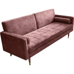 Riess Ambiente riess-Ambiente Modernā dīvāns Couture 196 cm Dusky Pink Microsuede 3-sēdekļu dīvāns gulta Funkcija, ieskaitot spilvenu dīvāns gulta Dīvāns dīvāns gulta