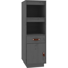 Vidaxl Highboard sānu skapis Kumode sānu skapis Daudzfunkcionāls skapis Augsts skapis Augsts skapis Stāvgalds pelēks 34 x 40 x 108,5 cm priedes masīvkoka masīvs