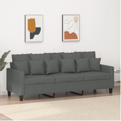 Zeyuan 3 Seater Sofa Dark Grey 180 cm Fabric, Sofas & Couches, Sofa Living Room, Sofa for Teenager's Room, Relaxing Sofa, Sofa for Bedroom, Upholstered Sofa - 359276