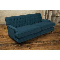 Jvmoebel Blue Designer Sofa Couch Cushion XXL 3 Seater Big Sofas Couchen Leather Textile