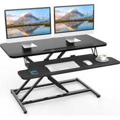 Ergomaker Стоячий стол, регулируемый по высоте, 91 x 40 см, Quick Sit, стоячий компьютерный стол для двух мониторов