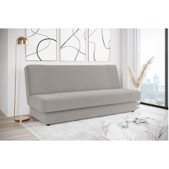 Verona Idee Merina Sofa Bed, 3-Seater Container Sofa Bed, Living Room Sofa Made of Padded Fabric with Click-Clack Opening, 199 x 77 x 104 cm, Grey