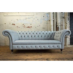 Jvmoebel Chesterfield 3 Seater Couch Seat Textile Fabric Leather Couchen Sofas Sofa Upholstery