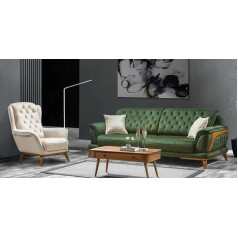 Jv Möbel Sofa 3 Seater Classic Upholstery Sofas Three Seater Textile Living Room Luxury Furniture