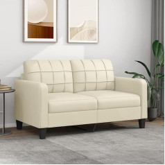 Zeyuan 2 Seater Sofa Cream 140 cm Faux Leather Sofa Living Room Youth Sofa Relax Sofa Sofas & Couches Sofa for Bedroom Youth Children's Room