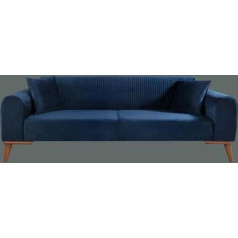 Jv Möbel Luxury 3-Seater Modern Couch Upholstery Furniture Blue Couchen Fabric Textile