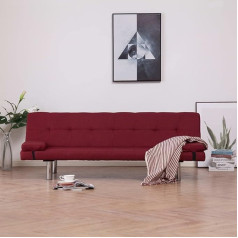 Musevane Sofa Bed with Two Sofa Bed Cushions Burgundy Polyester