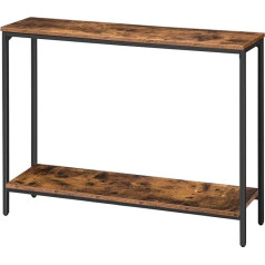 Hoobro EBF20XG01 Konsoles galds, priekšnama galds, 120 x 22 x 75 cm, plāns industriālā stila sānu galds ar plauktu, viegli samontējams, priekšnams, ieeja, dzīvojamā istaba, vintage krāsas