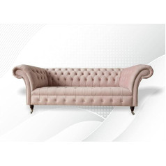 Jvmoebel Chesterfield 3 Seater Sofa Pink Design Couchen Upholstery Sofas Leather Sofa Couchen