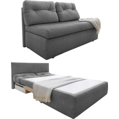 Luma-Home Schönes Für Dein Zuhause Practical Functional Sofa with Guest Bed Function, Sofa Bed 136 cm Wide, Couch with Sleep Function and Bed Box, Lying Surface 126 x 192 cm, Microfibre Fabric Cover in Grey / 15119