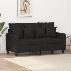 Utsrabfa Sofa Bed Balcony Furniture Modular Sofa Lounge Set 2-Seater Sofa Black 120 cm Fabric Suitable for Cafe, Living Room, Guest Room, Office