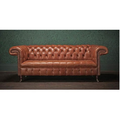 Jvmoebel Chesterfield dizainas Minkšta sofa odinė sofa komplektas Prabangūs derliaus sofos #159