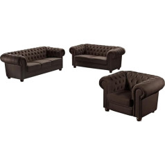 Max Winzer Диван Chandler 3-Seater Sofa Pigmented Nappa Leather Brown