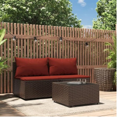 Whopbxgad Living Room Furniture Sets,Couch Sets for Living Room,Sofa Bed,3-TLG. Garten-Lounge-Set mit Kissen Braun Poly Rattanmodular Sofa,modular Couch,Outdoor Patio Furniture,