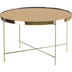 Beliani Coffee Table for the Living Room in Glamour Style Gold/Golden Brown Round Diameter 63 cm