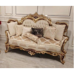 Jv Möbel Sofa 3 Seater 3 Seater Sofa Sofas Classic Furniture Seat Fabric Style Baroque