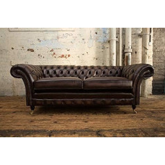 Jvmoebel Leather Sofa Couch Set Couchen Chesterfield Leather Upholstery 3 Seater Sofas