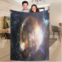 Ririx Space Planet Überwurfdecke, Weltraum-Galaxie-Universum, Decke, für Bett, Couch, Sofa, Stuhl, Camping und Reisen, leichte Decke, groß (203 x 152 cm)