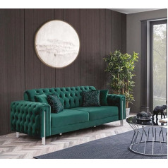 Jv Möbel Green Chesterfield Couch Furniture Sofa Living Room Luxury Furnishing 230 cm