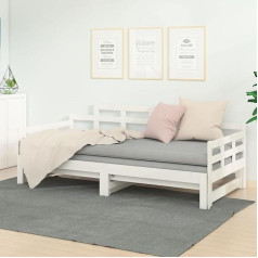 Yolola Sofa Bed, Sofa Bed, Day Bed, Extendable, Teenager's Bed, Guest Bed, Double Bed, Solid Pine Wood, White, 2 x (90 x 190) cm