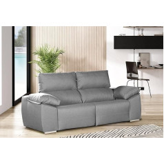 Dmora - Nevada Sofa 3 Seater Upholstered Fabric Multiposition Recliner Sofa 200x85h107cm Dove Grey