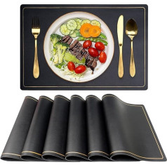 ANVALI placemat komplekts, ēdamistabas placemats, 6 gab/komplekts PU ādas ūdensizturīgs placemats Phnom Penh eļļas izturīgs trauku paklājs rietumu placemat bļoda paklājs mājai