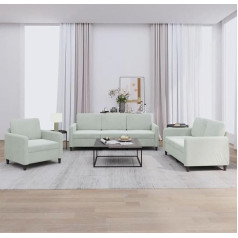 CIADAZ 3-TLG. Sofagarnitur Hellgrau Samt, Loungesofa, Sofas & Couches, Relaxsofa, Couch für Wohnzimmer, Couch Mit Schlaffunktion - 3201934