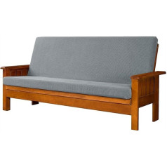 LINGKY Stretch Armless dīvāna pārvalks, poliestera spandekss Stretch Futon aizsargapvalks, dīvāna gultas sēdekļa pārvalks, mēbeļu aizsargs bez roku balstiem (gaiši pelēks)