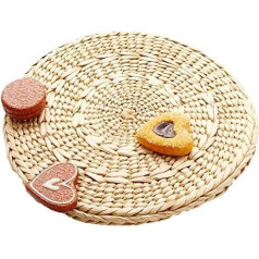 Jdeijfev Austs Placemats Handmade rotangpalmas apaļas Pot Rack Stack salmu Placemat Bowl Pad Tea Set Insulation Pot Izturīgs siltums