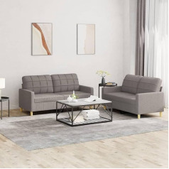 LAPOOH 2-TLG. Sofagarnitur mit Kissen Taupe Stoff, Sofa Mit Relaxfunktion, Couchgarnitur, Wohnzimmer Sofa, Couch, Sofa Set 3201281