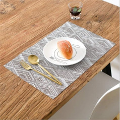 Generic 4PCS placemat PVC austs paplātes komplekts modes placemat siltuma izolācija pret apdegumu paplātes abpusējs placemat pret apdegumu paplātes paplātes ūdensizturīgs paplātes (brūns)