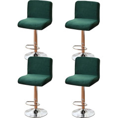 ‎Clgty CLGTY Velvet Bar Stool Slipcovers, Stretch, noņemams bāra krēslu pārvalks ar atzveltni, telpa, mazgājams taburetes pārvalks ēdamistabai, kafejnīcas zaļš, 4 gab. iepakojums