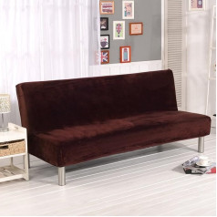 ‎Tifee Biezs dīvāna gultas pārvalks Plain Sofa Slipcover Stretch Elastīga elastīga auduma dīvānu gulta, ieskaitot Stretch Cover Armless Aizsargapvalks dīvāna gultas mājdzīvnieku suņiem, sarkans brūns, 180-210 cm