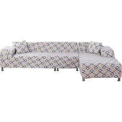 ‎Jian Ya Na Jian Ya NA L Shape Stretch Sofa Covers, poliestera spandekss audums Slip Cover, 2 gab poliestera auduma stiept Slipcovers + 2 spilvenu pārvalki, modernam griezuma dīvānam