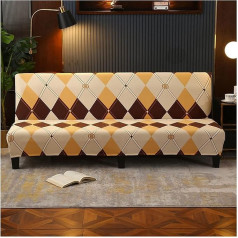 uyeoco Dīvāna pārvalks bez roku balstiem, Spandekss Stretch Futon Slipcover Protector, neslīdošs elastīgs saliekamais dīvāns dīvāns ar 2-3 sēdvietām bez roku balstiem