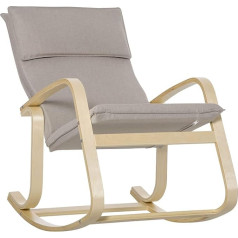 Homcom Кресло-качалка, кресло для отдыха с подушкой, кресло-качалка, кресло-качели для гостиной, спальни, офиса, полиэфирный чехол, серый, 67 x 95 x 