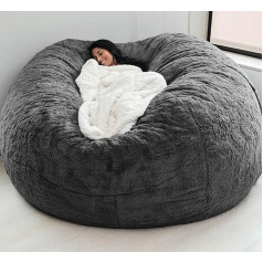 Lhnt 6 ft liels Bean Bag krēsla vāks, Bean Bag krēsla vāks bez pildījuma, mazgājams lazy Lounger vāks, Cuddly rotaļlietu uzglabāšana pieaugušajiem