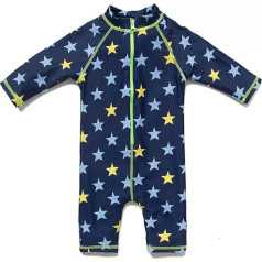 BONVERANO Baby Boys Swimsuit Toddler Swimsuit Short Sleeve Zip One Piece Swimwear with UPF 50+ Sun Protection