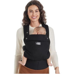 Momcozy bērnu nēsātājs jaundzimušajiem un maziem bērniem - ergonomisks, mājīgs un viegls, piemērots 3-20 kg, viegli pieguļošs, ideāli piemērots vecākiem bez rokām, melns