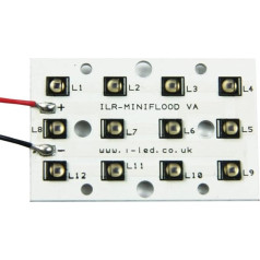 IR-LED-modulis, 12CHIP, 850NM, kvadrātiska PCB, UV- un IR-komponenti, 1 Stück, ILR-IO12-85SL-SC211-WIR200