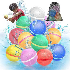 ROMANVIC Wasserbomben Wiederverwendbar,16PCS Wasserballons Magnetisch Selbstschließend Eine Sekunde Schnellfüller Wasserbomben Set, Wasserspielzeug Pool Spielzeug Strandspielzeug für Sommer