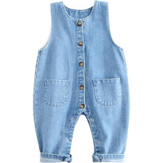 Panegy Bērnu džinsa kombinezoni mazulim Slim Cute Denim Dungarees Biksīšu kombinezoni Jumpsuit Mazgāts kokvilnas džinsa kombinezoni 0-3 gadi