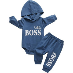 Bērnu apģērbu komplekts Baby Boys Hoodie Apģērbi ar garām piedurknēm burtu drukāšanas Top + bikses