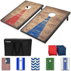 GoSports Classic Cornhole komplekts - ietver 8 pupiņu maisus, ceļojuma futrālis un spēles noteikumus (pēc izvēles)