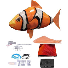 Fauitay RC piepūšamā haizivs tālvadības pults Piepūšamā rotaļlieta Haizivs Haizivs Klauns Zivs Bērniem Dāvana (Clownfish, Orange)