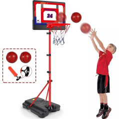 Basketbola riņķis iekštelpu āra bērniem, regulējams augstums 107cm-189cm, basketbola riņķis komplekts rotaļlieta ar bumbu sūkni, sporta rotaļlieta dāvana zēniem meitenēm no 3 4 5 6 6 7 8 gadiem.