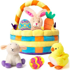 JOYIN 7 gabalu Lieldienu grozs Plush Play Set Lieldienu grozs Stuffer Shot